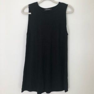 Reformation black ribbed mini shift dress